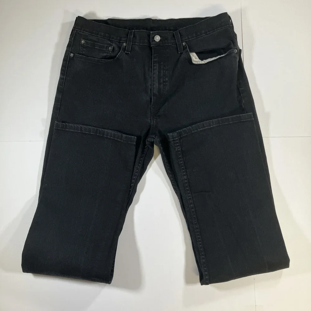 Levi's 527 Jeans Mens 36x34 Black Slim Bootcut Stretch Denim